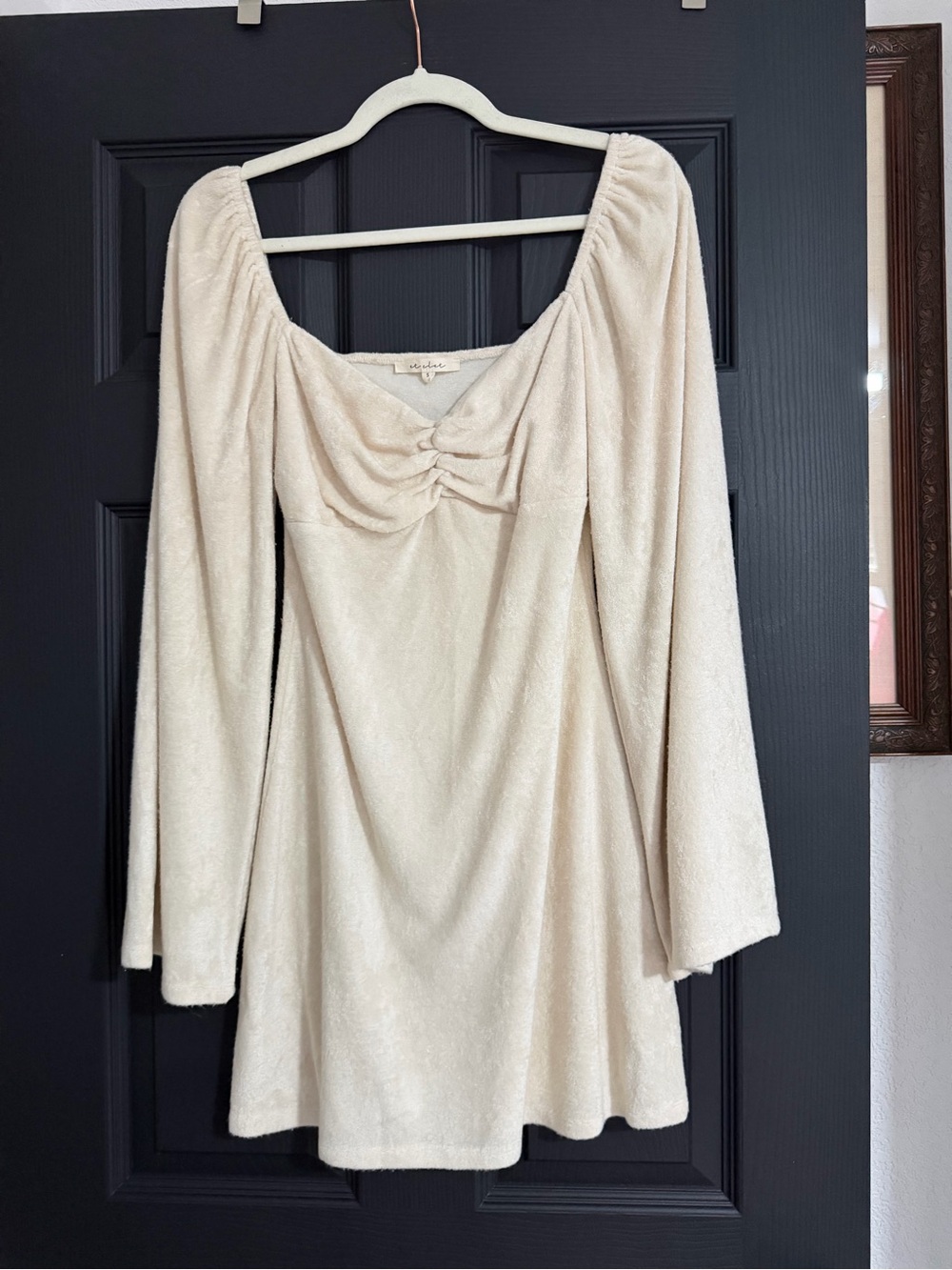 Et Clet Terrycloth Bell Sleeve Mini Dress